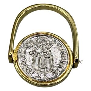 David Markstein Bronze Reversible Florentine Coin Ring Size 9